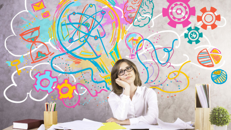 girl deep in thought at her desk