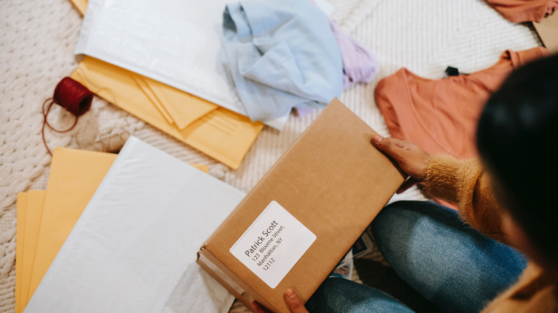 cardboard box box with address